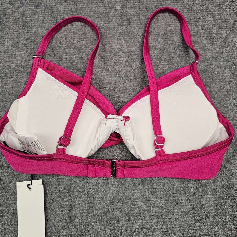 Calvin Klein Womens Bikini Top Liquid Touch Underwire UV 50+ Protection Pink XS - Picture 3 of 5